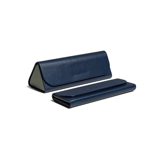 Sugra Leather Foldaway Slim Eyewear/Sunglass Case - A Classic and Protective Companion for Your Sunglasses-Blue