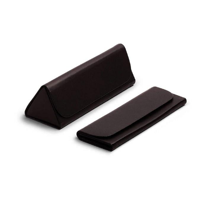 Sugra Leather Foldaway Slim Eyewear/Sunglass Case - A Classic and Protective Companion for Your Sunglasses-Brown Dark